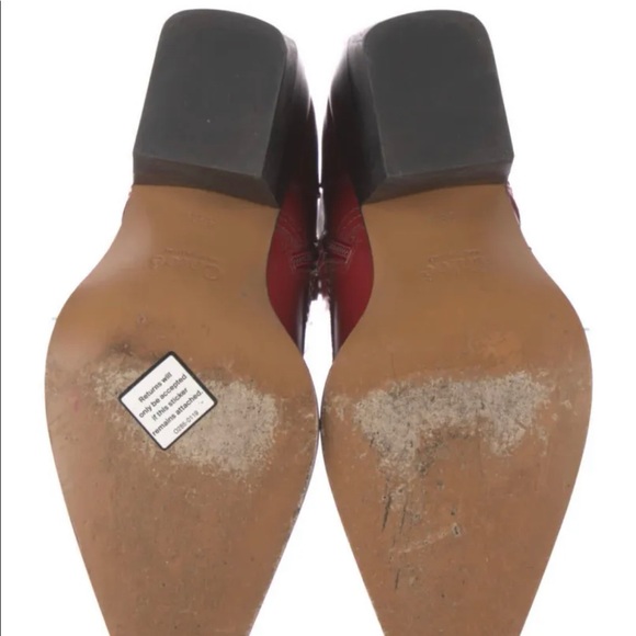 CHLOE Leather Lace-Up Western Boot Heel - Picture 8 of 9